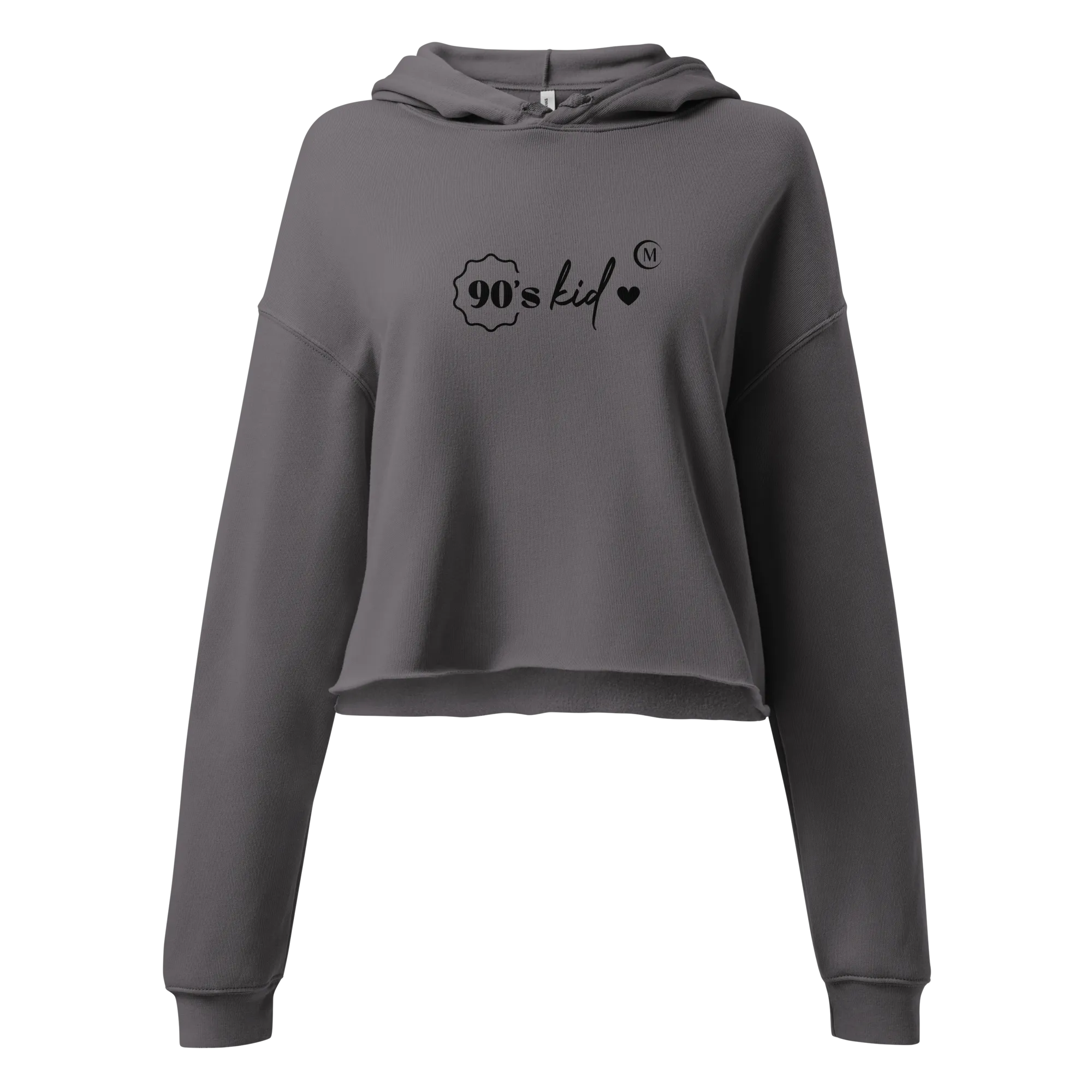 “90's Kid” Cropped Hoodie (Black Lettering)