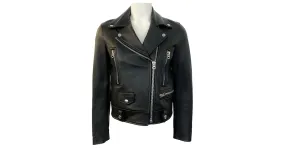 Autre Marque Chaqueta motera de cuero negra de Acne Studios Negro 