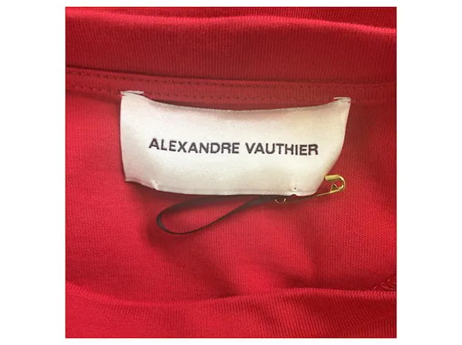 Autre Marque Vestido midi asimétrico de punto elástico rojo de Alexandre Vauthier Roja 