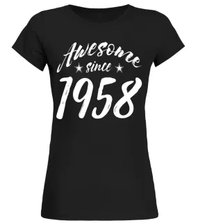 Awesome Since 1958 happy 59 th Birthday Gift T-Shirt - Limited Edition Camiseta cuello redondo Mujer