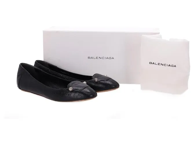 Bailarinas Arena de Balenciaga en cuero negro 