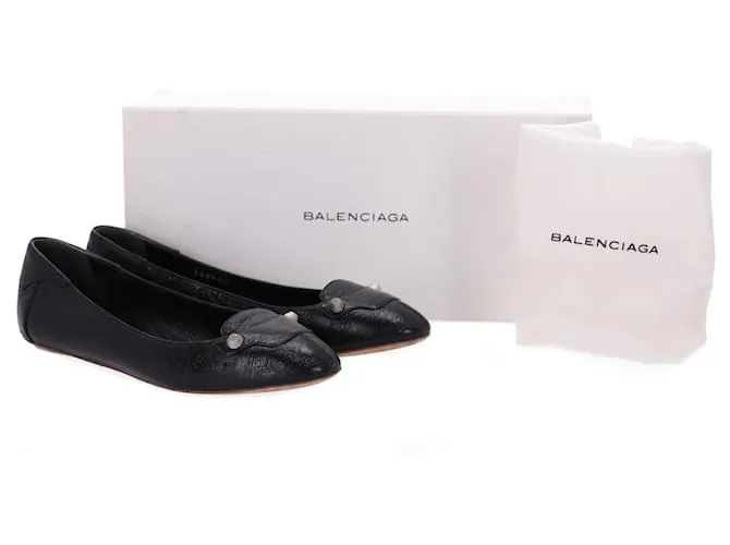 Bailarinas Arena de Balenciaga en cuero negro 