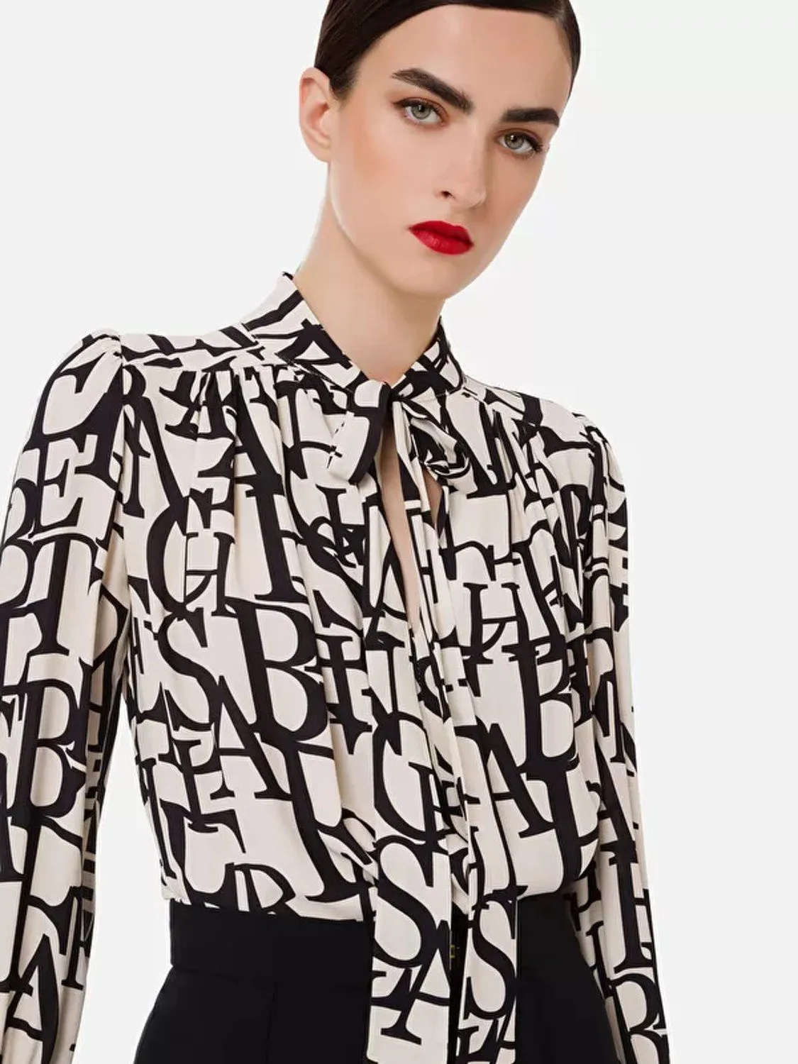 BLUSA GEORGETTE LETTERING  ELISABETTA FRANCHI