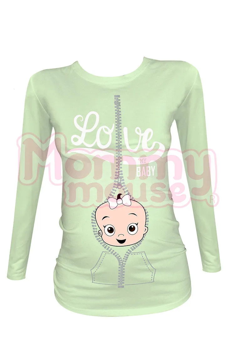 Blusa Maternidad Básica Manga Larga. Love my baby nia.