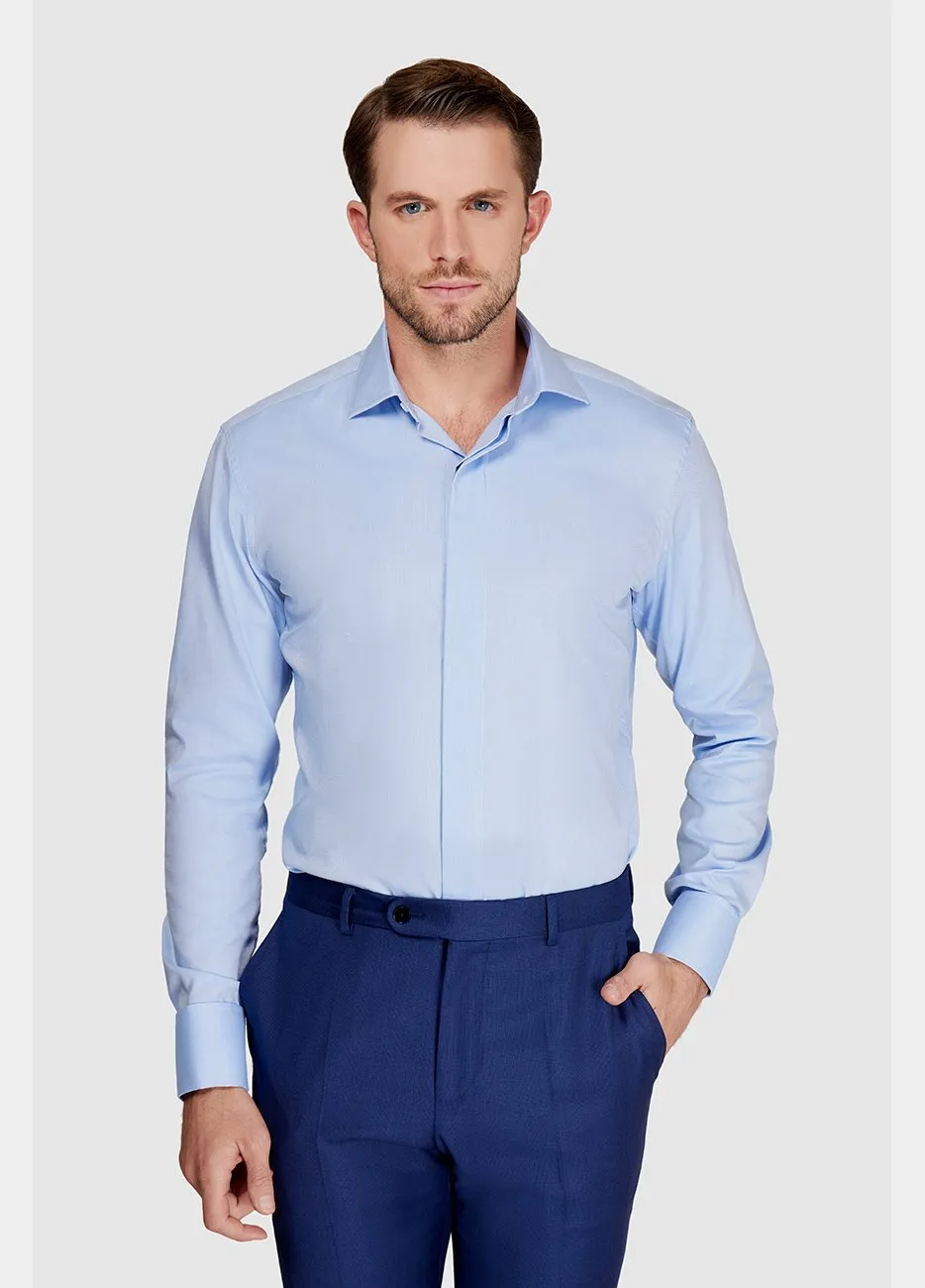 CAMISA AZUL CELESTE DE PIQU NON IRON