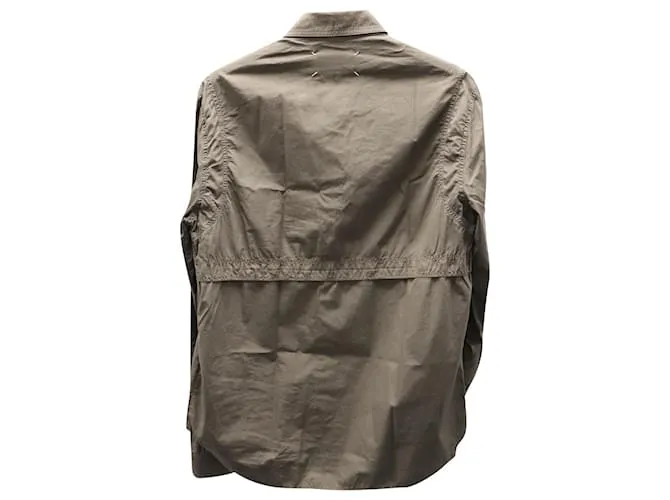 Camisa de algodón caqui con tapeta oculta de Maison Martin Margiela Verde 