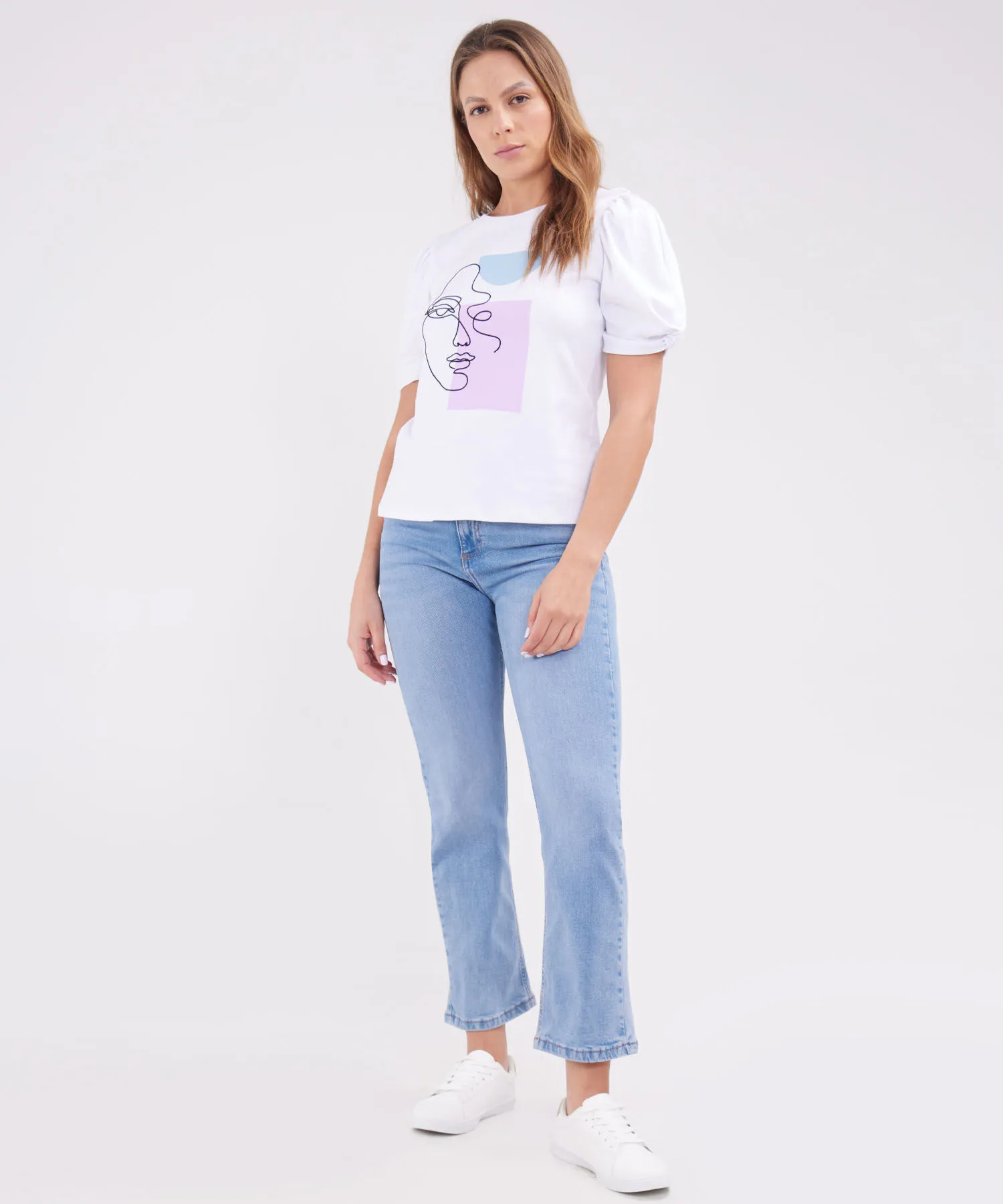 Camiseta Estampado Abstracto-