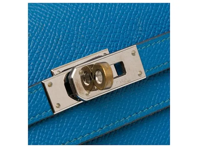 Cartera Depliant Kelly Medium Epsom azul Hermès 
