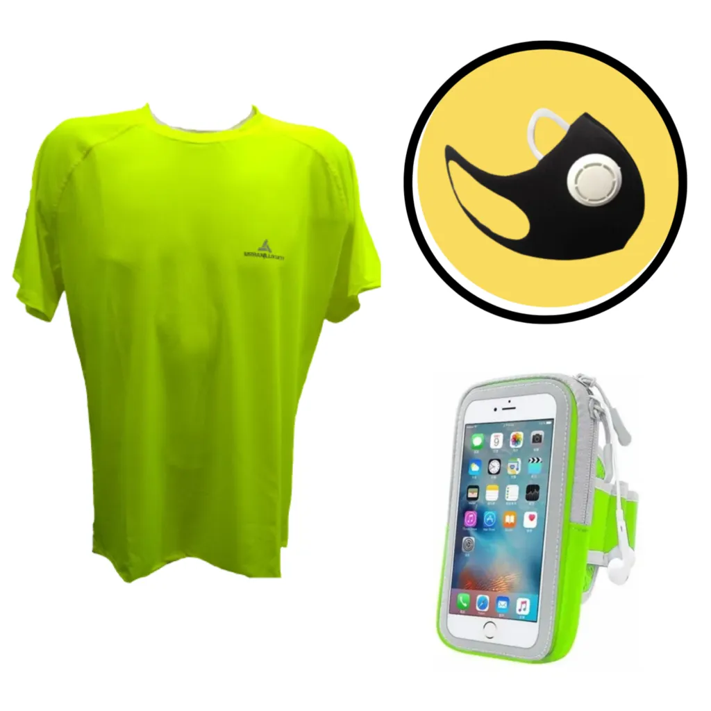 Combo runner!remera dry fit+brazalete celu+tapa boca gratis!!