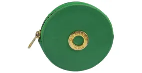 Céline Monedero de cuero CELINE verde dorado Auth 87854 