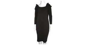 Escada Vestido de hombro frio Castaño 