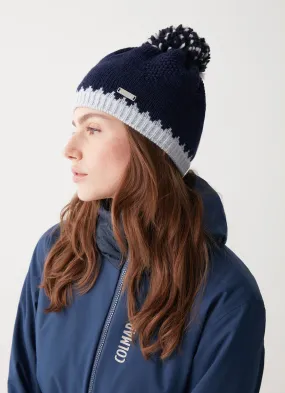 Gorro con pompón y borde en contraste