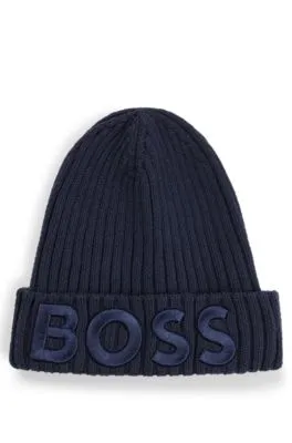 Gorro de punto para niños en algodón con logo bordado en 3D