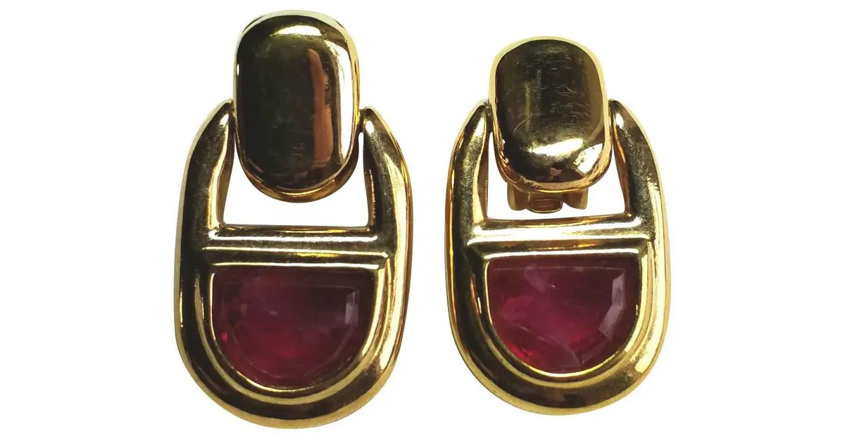 Guy Laroche Pendientes de clip rojo Roja 