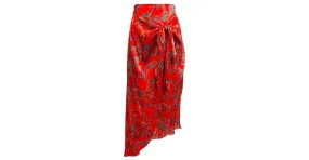 L'Agence Falda sarong grande con estampado paisley multicolor rojo Silk Fire de la agencia Roja 