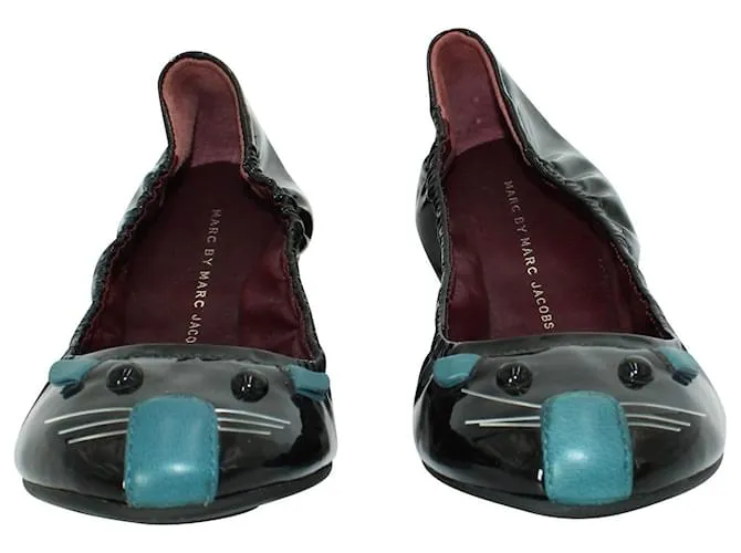 Marc by Marc Jacobs Bailarinas "Ratón" Charol Negro 