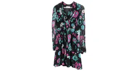 Minivestido floral de seda multicolor de Saint Laurent Impresión de pitón 