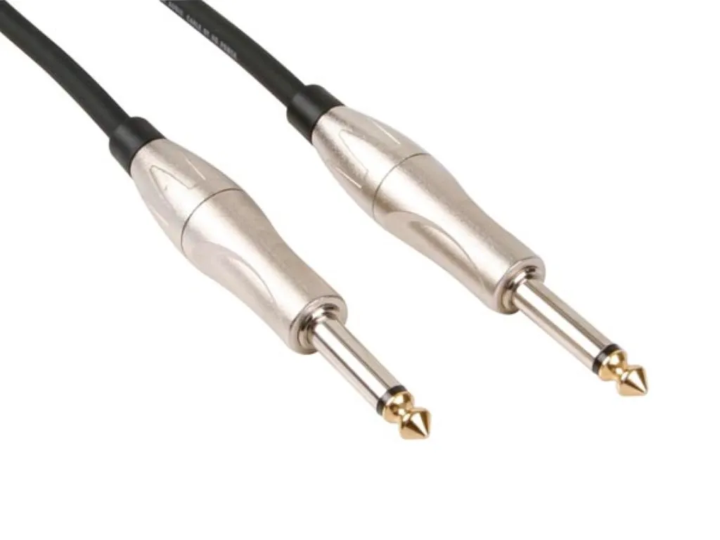 Patch cable, 2 x 6.35 mm jack, male, mono, 2 m, perfect for audio transmission.