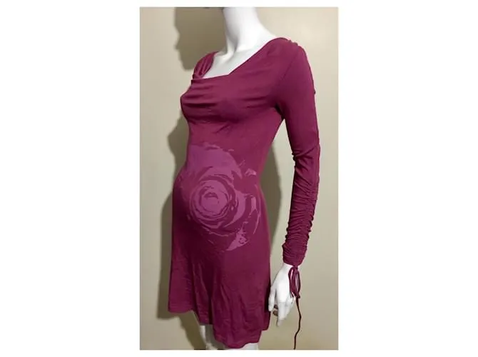 Red Valentino Vestido con frunces en las mangas, Valentino rojo Rosa Púrpura 