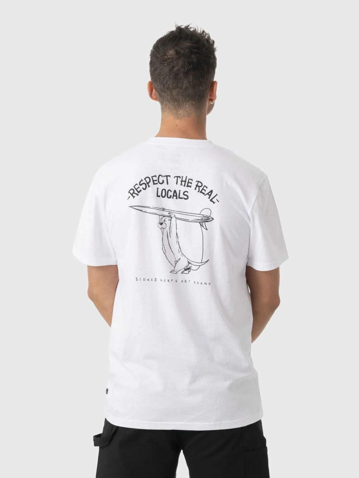 STOKED Polera Stoked Icon Reciclada Hombre Blanca