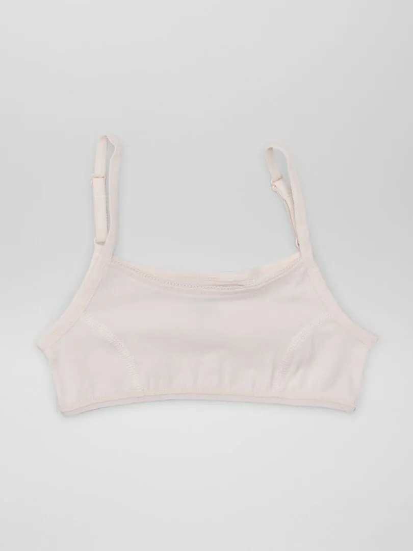 Top de punto con tirantes ajustables - AZUL