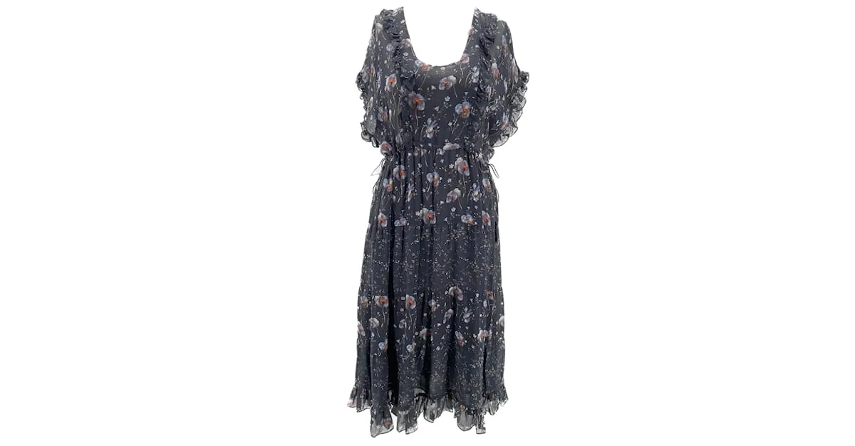 ULLA JOHNSON Vestidos T.US 4 Seda Negro 